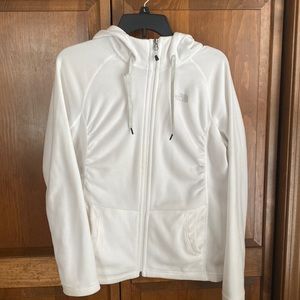 North Face white fleece hoodie